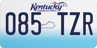 KY license plate 085TZR