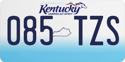KY license plate 085TZS