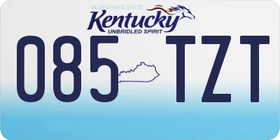 KY license plate 085TZT