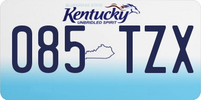 KY license plate 085TZX