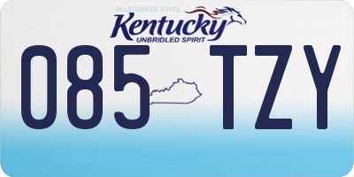 KY license plate 085TZY