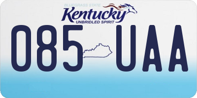 KY license plate 085UAA