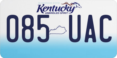 KY license plate 085UAC