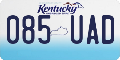 KY license plate 085UAD