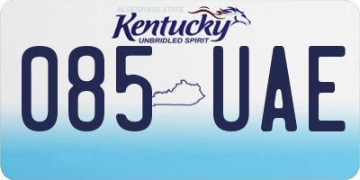 KY license plate 085UAE