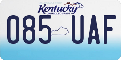 KY license plate 085UAF