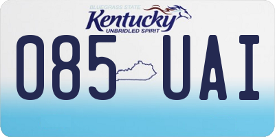 KY license plate 085UAI