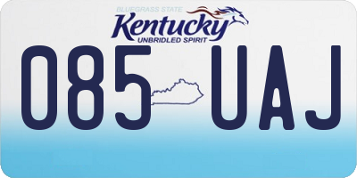 KY license plate 085UAJ