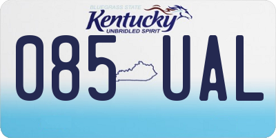KY license plate 085UAL