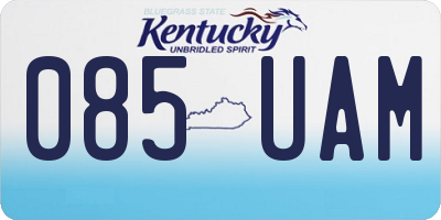 KY license plate 085UAM