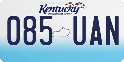 KY license plate 085UAN
