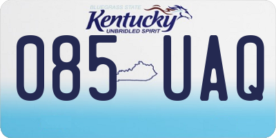 KY license plate 085UAQ