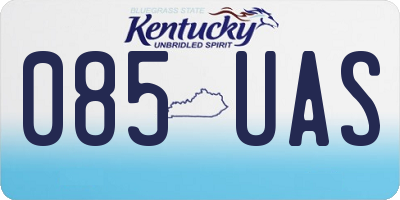 KY license plate 085UAS