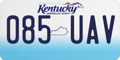 KY license plate 085UAV