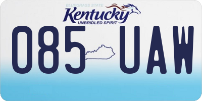 KY license plate 085UAW