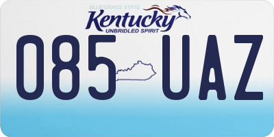KY license plate 085UAZ