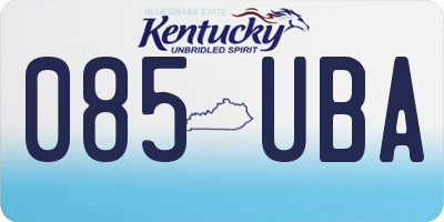 KY license plate 085UBA
