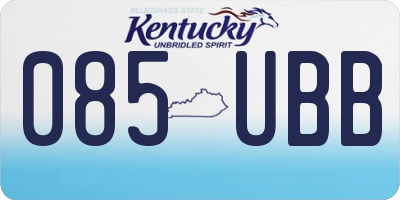 KY license plate 085UBB