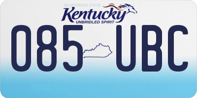 KY license plate 085UBC