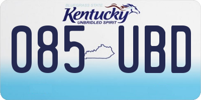 KY license plate 085UBD