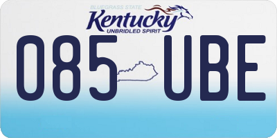 KY license plate 085UBE