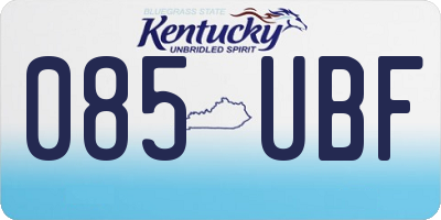 KY license plate 085UBF