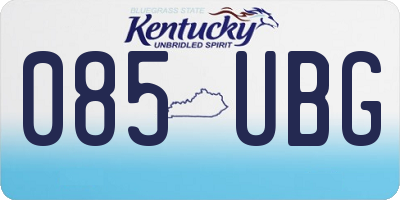KY license plate 085UBG
