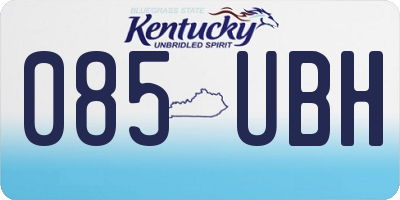 KY license plate 085UBH