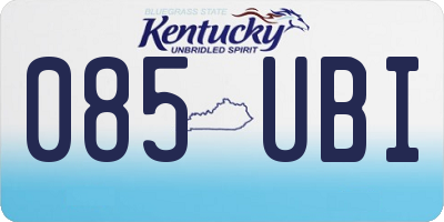 KY license plate 085UBI