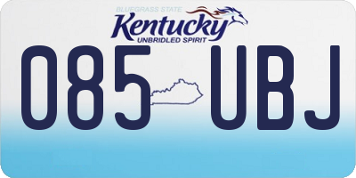 KY license plate 085UBJ