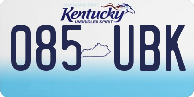 KY license plate 085UBK