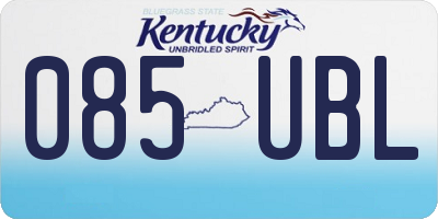 KY license plate 085UBL
