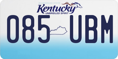 KY license plate 085UBM