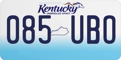 KY license plate 085UBO