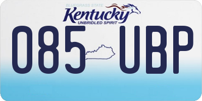 KY license plate 085UBP