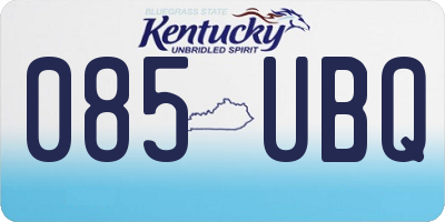KY license plate 085UBQ