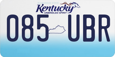 KY license plate 085UBR