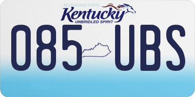 KY license plate 085UBS