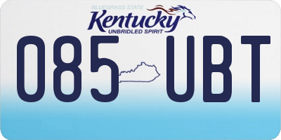 KY license plate 085UBT