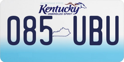 KY license plate 085UBU
