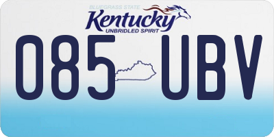 KY license plate 085UBV