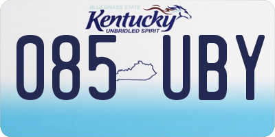 KY license plate 085UBY