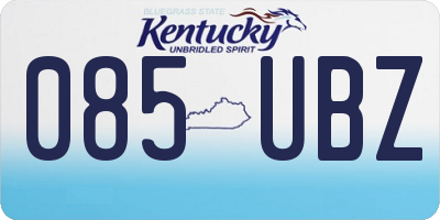 KY license plate 085UBZ