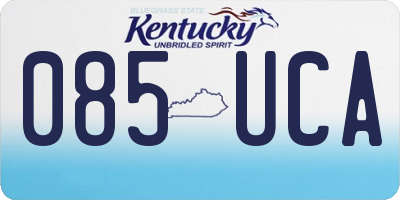 KY license plate 085UCA