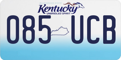 KY license plate 085UCB