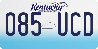 KY license plate 085UCD