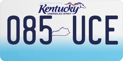KY license plate 085UCE