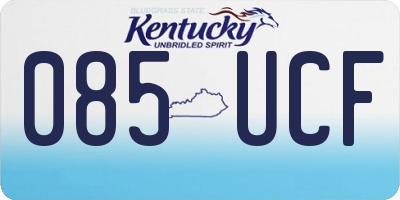 KY license plate 085UCF