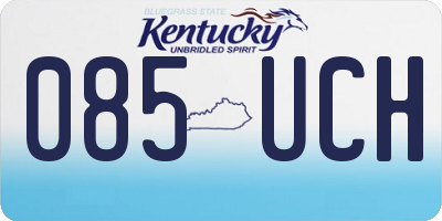 KY license plate 085UCH