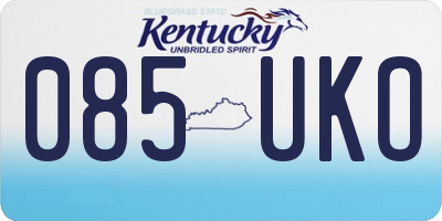 KY license plate 085UKO